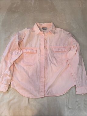 Vintage 62 East 100% Cotton Light Pink Button Down Shirt Size Medium
